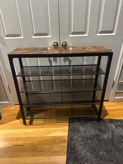 Industrial style entryway shoe rack