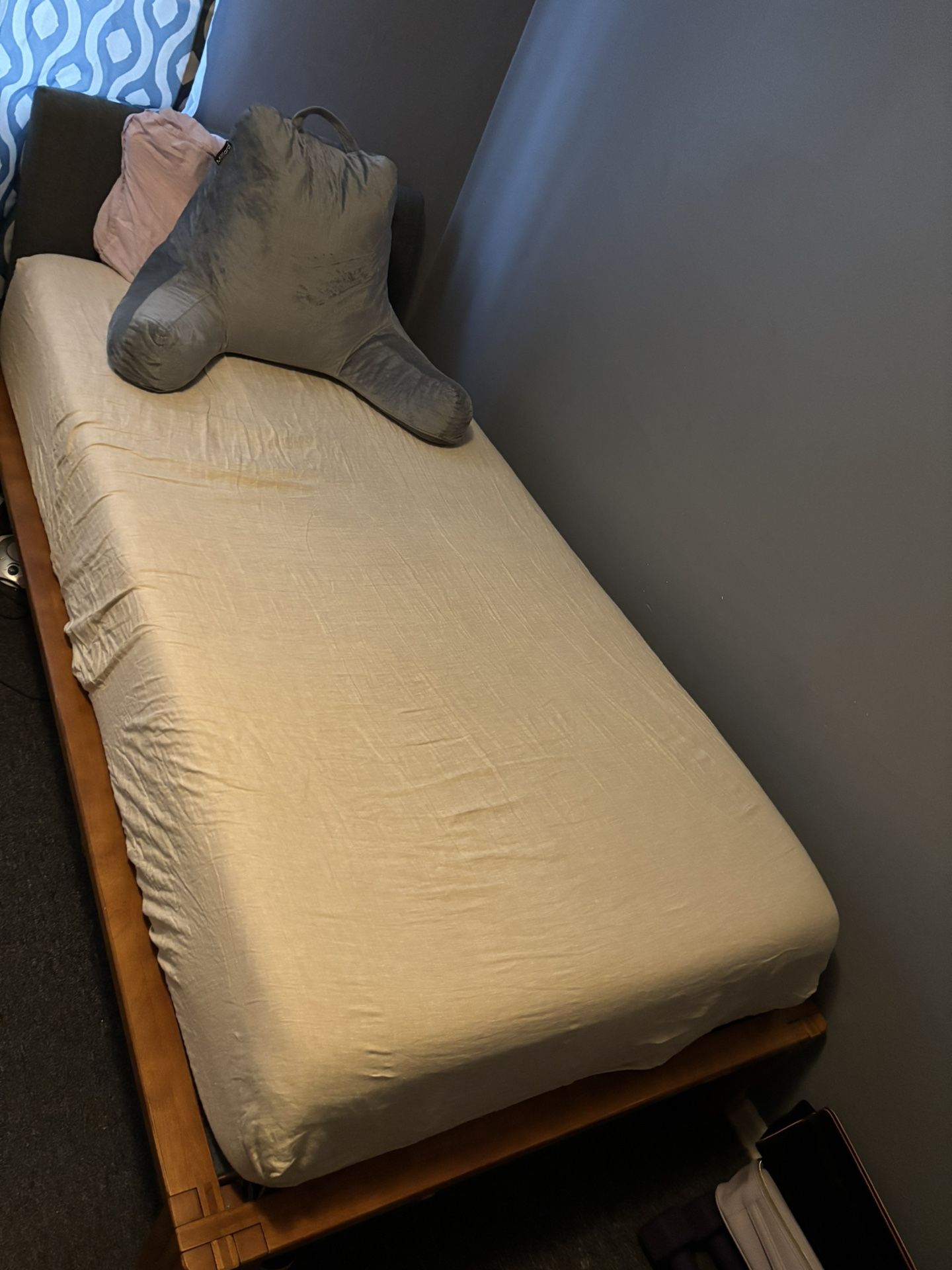 THUMA twin bed frame and Casper twin mattress