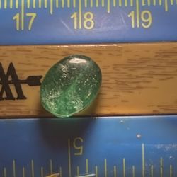 2 Gems Natural Emerald Beads And One Natural Jade Bead