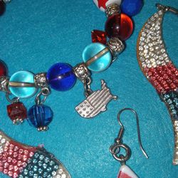 AMERICA Bracelet & Earrings 