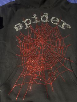 Black And Red Og Rhinestone Spider