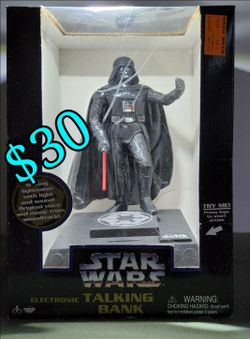 Vintage 1996 Star Wars Darth Vader Electronic Talking Bank manufactured by Thinkway  $30
