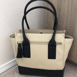 Kate Spade Linda Bag Cream Black White Leather Shoulder Bag