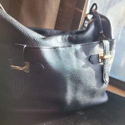 Giani Bernini Black Pebbled Leather Handbag
