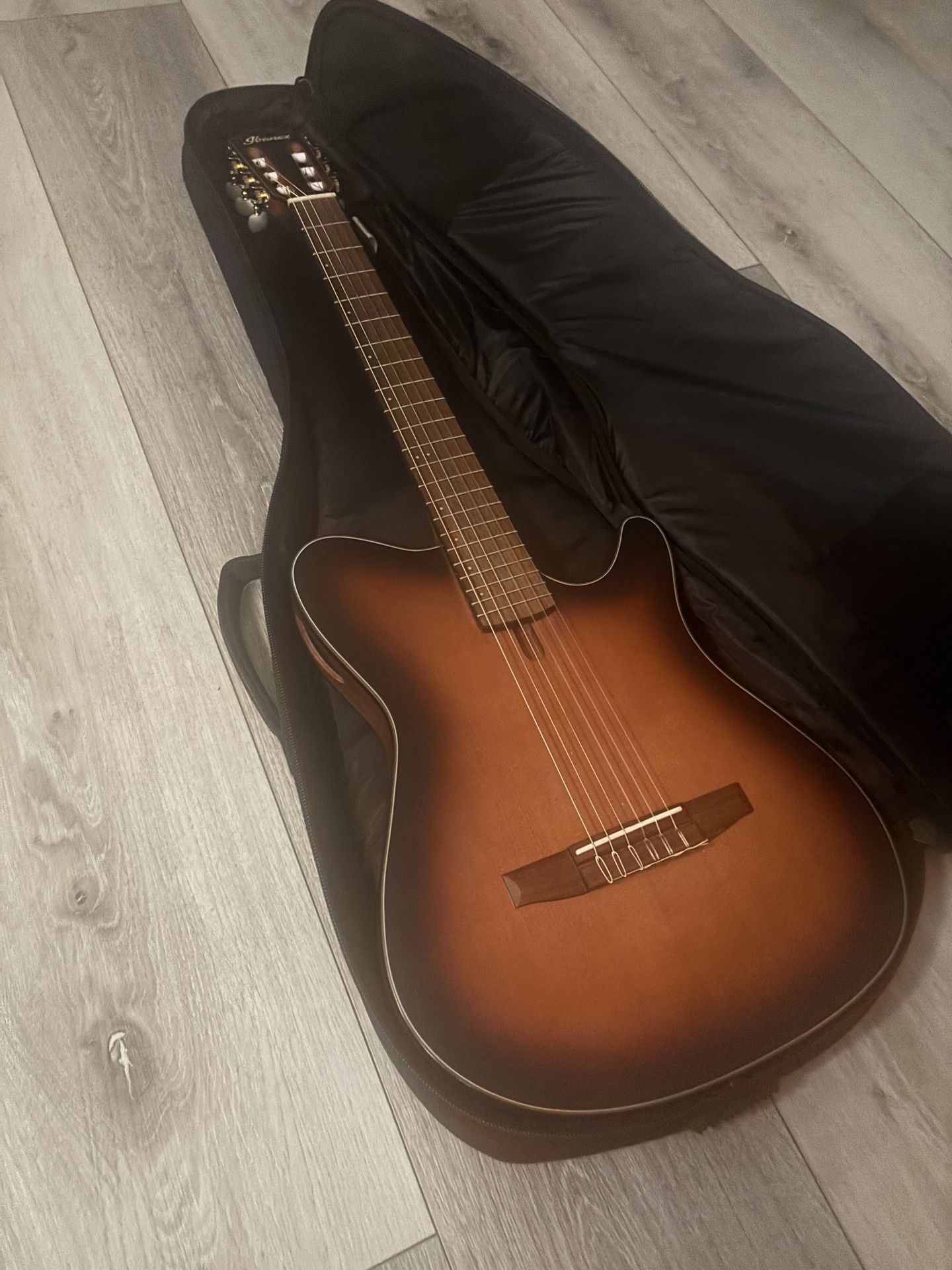 Ibanez FRH10N Nylon-String Acoustic-Electric Guitar Brown Sunburst Flat (MINT CONDTION - LIKE NEW)