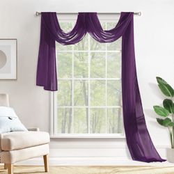 2 Plum Purple  Arch Fabric 54"×216"   And 3  White Arch Fabric  600" 75cm/21*2.5ft 