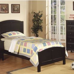 Twin Size Bed Frame With Mattress Included / White And/ Black