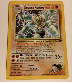 Giovanni’s Machamp Holo Rare Pokémon Gym Challenge NM