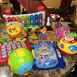 LOT of 9 Learning & Development Baby & Toddler Toys VTech Fisher Price Win Fun