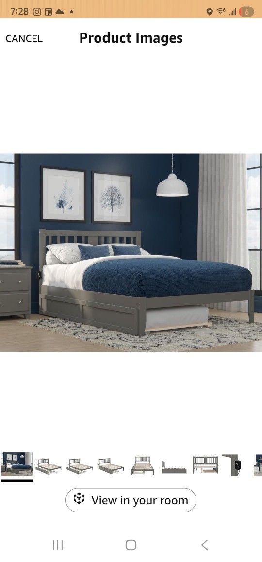 AFI, Tahoe Queen Platform Bed with Twin XL Trundle, Grey