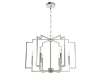 NEW! HUNTER Zoanne Brushed Nickel 24″ 6 Light Chandelier