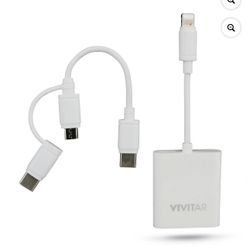 Vivitar Universal SD & MicroSD Card Reader – Multi-Device Adapter (iPhone/Android/PC)