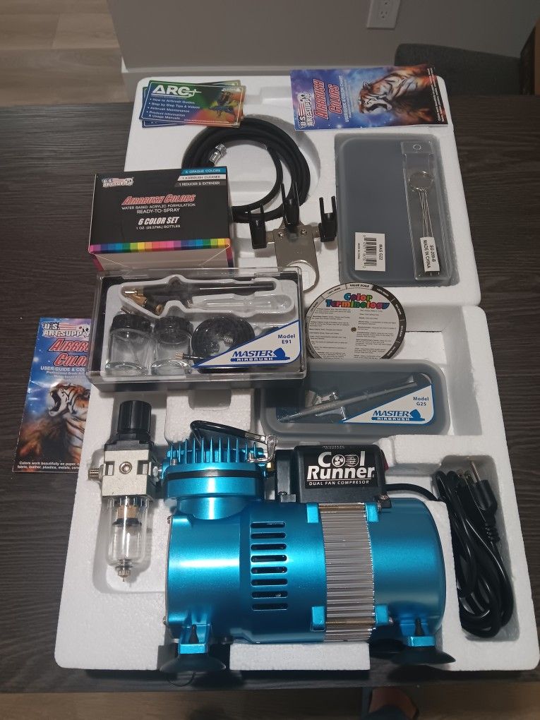 Master Airbrush Cool Runner II Dual Fan Air Compressor 