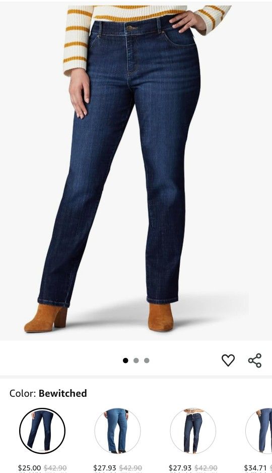 NIB - LEE Women's Relaxed Fit Straight-Leg Jean 22 Lomg