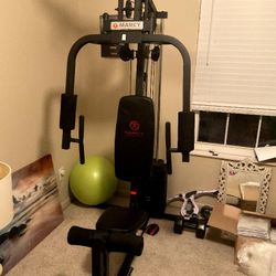 Marcy 120lb Single Stack Home Gym With Pulley, Press Arm And Leg Developer MKM 1101