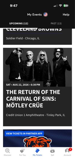 Mötley Crüe and Tesla 2 lawn & 2 rented chairs