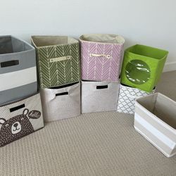 linen bins 12x12 organizing bin bundle collapsible baskets play room kids toy closet organizer 8x8