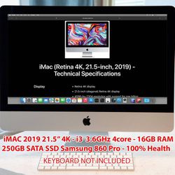 iMac 2019 21.5"- 16GB RAM - SSD Premium
