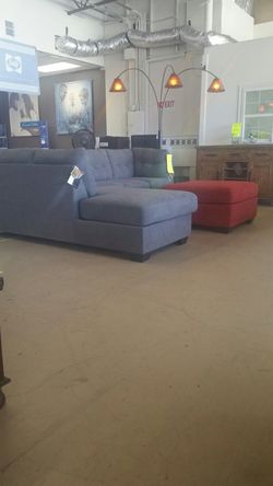 Grey sectional, bench craft by ashley