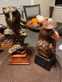 Eagle Sculpture Statues Set of Two