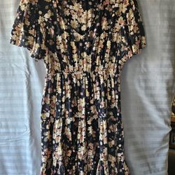 ANGIE Black Floral Dress 