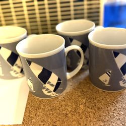 Set A Four Japanese Coffee, Mugs, Nautical Design