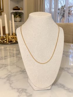 Gold Curb Chain Necklace 14k