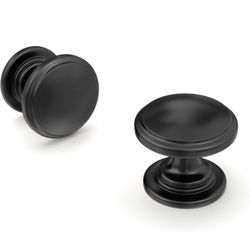 homdiy 25 Pack Matte Black Cabinet Knobs Round Drawer Knob