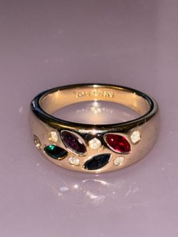Vintage Signed ESPO 14K GE Multi-Stone Band Ring