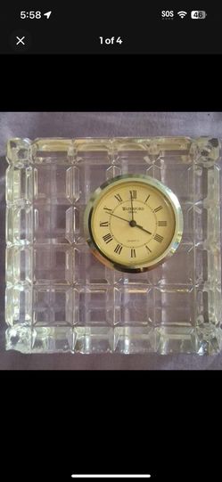 WATERFORD CRYSTAL SQUARE BEVEL EDGE DESK 3” CLOCK IRELAND MADE