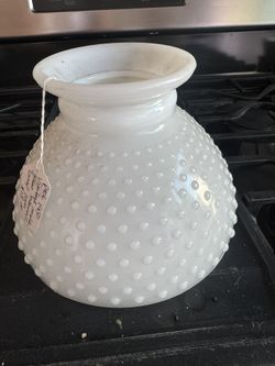 Milk Glass Hobnail Lamp Cover Vintage