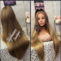 Human Hair Blended Lace Front Wig 