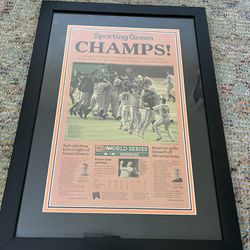 2010 San Francisco Giants Sports Page Newspaper Framed