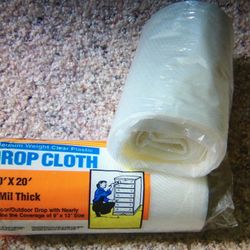 2 rolls of Plastic Drop-clothes