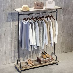 Clothing Rack w/ Casters & Shelves $75 each (2 Avail.)
