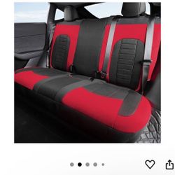 TOYOUN Seat Covers Full Set for Tesla Model Y 5 Seater, Custom Fit 2020-2024,Breathable Fabric,Red Black, Model Y Seat Protector 