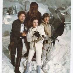 Star Wars The Empire Strikes Back 1980 Photo 8x11 Luke Han Solo Leia & Chewbacca