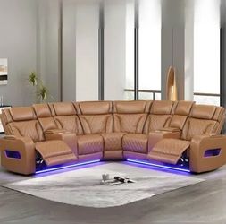 HIGH TECH AIRE POWER MOTION SECTIONAL W LED, B/TH, SPEAKERS ETC