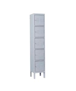 NEW IN BOX Shop Mlezan 5-Tier Shelf Metal Locker for Employees Students Storage Cabinet Locker in Gray