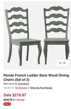 Ronda French Ladder And Panel Back Wood Dining Chairs