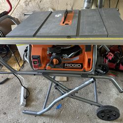 Ridgid 15 Amp  — 10” Portable Pro Table Saw With Stand 