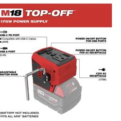 Brand New- Unopened Milwaukee-M18 18-Volt Lithium-Ion 175-Watt Powered Compact Inverter for M18 Batteries 