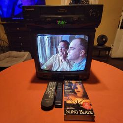 Magnavox 13" CRT With Distinct Wood Finish &Remote Plus Panasonic VCR VHS With Remote