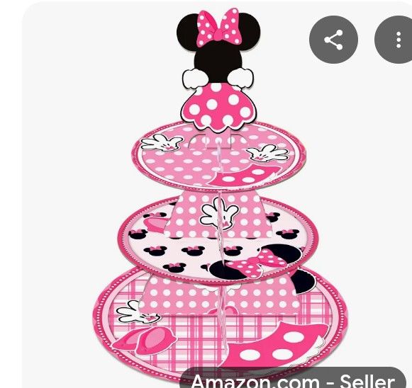 Minnie Mouse 3 Tier Cupcake Stand. New