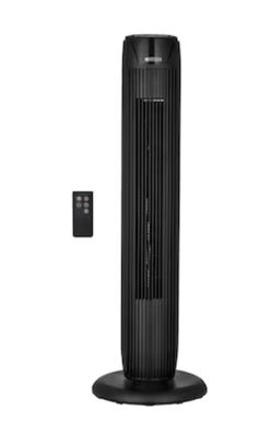 Utilitech 36-in Indoor Oscillating Tower Fan, in BLACK/MATTE with Remote