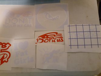 Car stickers and t shirt