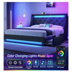 Rolandstar Queen LED Bed Frame – Like New – $290 FIRM