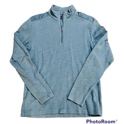 Michael Kors 1/4 Zip Mens Blue Pullover Sweater Jacket Size Medium