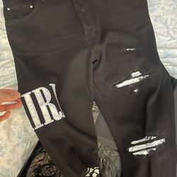 Amiri TIE DYE CORE LOGO JEAN - BLACK OD -12 OZ ITALIAN STRETCH DENIM / BLACK OD