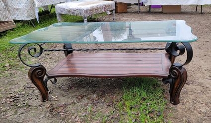 Coffee Table, Glass, About 4 Ft Long